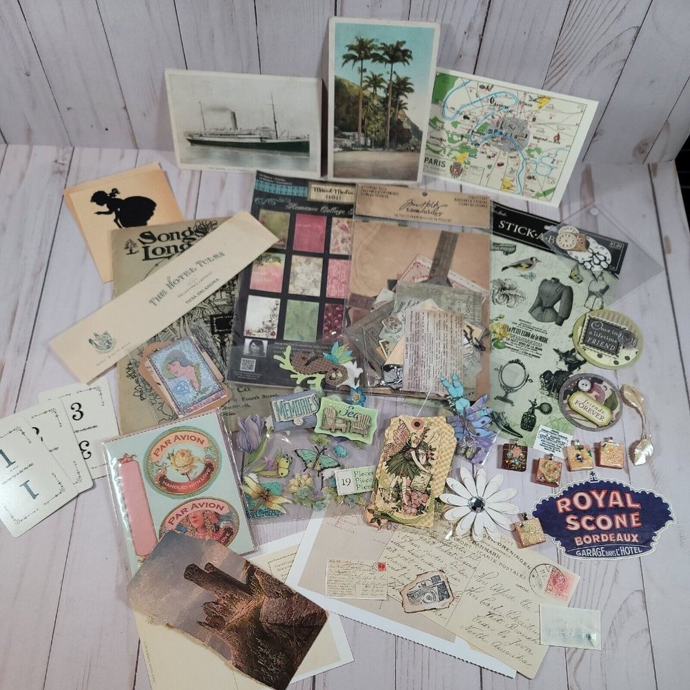 Scrapbook Ephemera Vintage Shabby Chic Victorian Fairy Floral Butterfly Lot #3